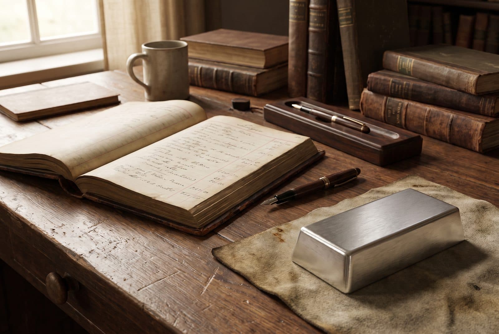 Unbranded bar beside a ledger.