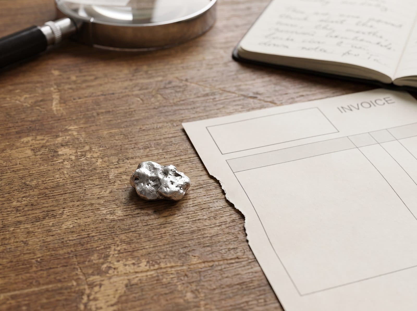 Unbranded metal beside a blank form.